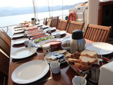 Breakfast served on board